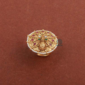 Morni Antique Designer Resizable 18K Fashion Gemstone Ring - Product Image 3