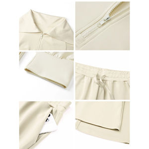 Ensemble de survêtement décontracté pour femme avec logo personnalisé, tenue assortie automne-printemps, pantalon large, 100 % coton, écologique, doux et confortable - Product Image 6