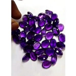 40 pierres précieuses en améthyste violette naturelle, ovales facettées de 12 mm à 16 mm, 348 carats, lot Iroc Sales Katela, pierres brutes coupées, 111,36 $ US pour l'ensemble. - Product Image 4