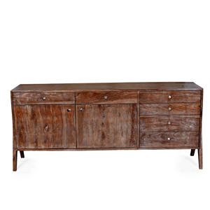 Aparador de Madera Maciza Estilo Pierre Jeanneret, Grande, con 6 Cajones y 2 Armarios, para Oficina Ejecutiva y Comedor, Venta al Por Mayor - Product Image 4