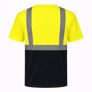 OEM Cotton Material Custom Printing Working Reflective Stripe Construction Wear Safety Hi Vis T-Shirts For Men - Product Image 4