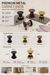 KELLTON Modern Metal Cabinet Knob Furniture Handle Black <b>Gold</b> Finish 50mm Durable Rust Resistant for Dresser Cabinet <b>Drawer</b> - Product Image 6