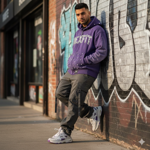 Sudaderas con capucha personalizadas de felpa francesa 100% algodón de alto gramaje, con lavado ácido, serigrafía, pedrería, corte y costura, unisex, con cremallera. - Product Image 2