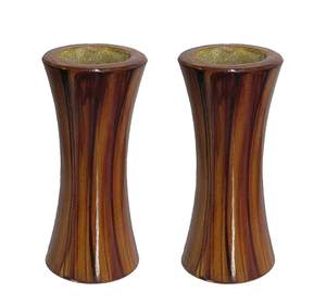 Vase de table en bois fait main, brun poli, pot à fleurs décoratif, vase à bourgeons pour mariage et décoration intérieure - Product Image 5