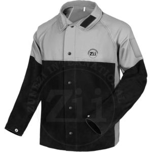 เสื้อแจ็คเก็ตป้องกันความร้อนสำหรับผู้ชาย ZUNEZI INTERNATIONAL สีดำเทา ตะเข็บเชื่อม ทรงปกติ เหมาะสำหรับโรงงานและเวิร์กช็อป เสื้อผ้าป้องกัน - Product Image 1