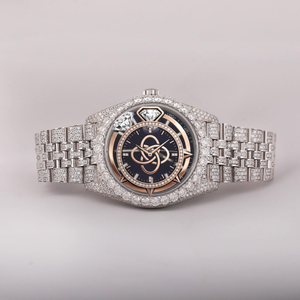 Custom Luxury Moissanite <b>Watch</b> Men Full <b>Diamond</b> Stainless Steel Quartz Wristwatch - Product Image 1