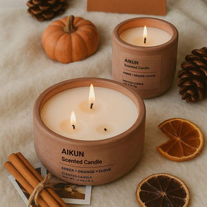 Bougie d'aromathérapie à la cire naturelle AIKUN aux baies chaudes et à la fleur d'oranger, bougie parfumée à combustion lente, vente en gros - Product Image 3