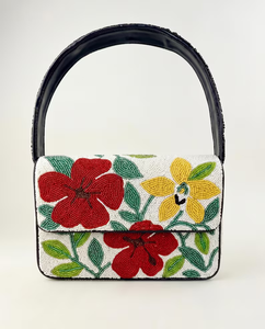 Sac à main de luxe brodé de perles à motif floral pour femme, élégant, avec fermeture à bouton, bandoulière unique, sac de soirée, tendance mode - Product Image 1