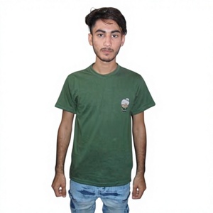 T-shirts unis en jersey 100 % coton lavé, coupe classique, col rond, manches courtes, pour hommes, été, avec logo personnalisé OEM, vente en gros - Product Image 1
