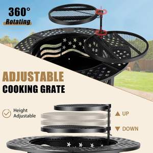 Grande Brasero d'extérieur rond avec écran anti-étincelles en maille, Vente en gros de bols à feu de jardin pour acheteurs commerciaux FP010_1 - Product Image 3