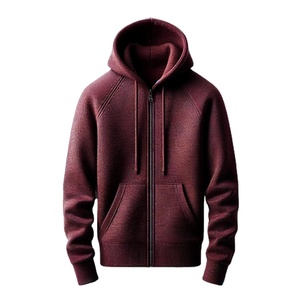 Sweats à capuche thermiques en coton pour hommes coupe ample décontracté course Fitness veste laine fermeture éclair brodé techniques pour l'hiver - Product Image 5