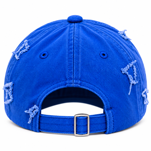 Casquette de baseball décontractée bleu roi avec patch numéro 8 blanc, design en coton délavé, visière incurvée, réglable, chapeau de sport pour homme - Product Image 4