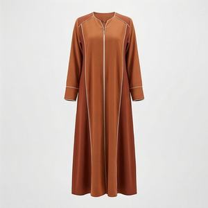 Abaya Larga de Chifón Islámica a la Moda, Caftán Modesto de Verano para Mujer, Tallas Grandes, Primavera, Oración, Simple, Transpirable, Color Personalizado - Product Image 1