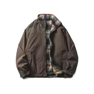 <b>Men's</b> Eco-Friendly <b>Long</b> Washed Front Zipper Loose Lapel Coats & <b>Jackets</b> Simple Versatile Casual Spring Autumn - Product Image 2