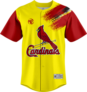 Camiseta de Béisbol para Niños, Amarilla y Roja, con Estampado Digital, Absorbente de Humedad, Manga Corta, Corte Regular, Poliéster, Logotipo Frontal - Product Image 1