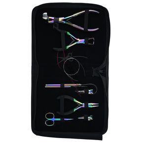 Kit d'outils pour extensions capillaires Rainbow Microlink avec pince à sertir pour micro-anneaux, pince à retirer les perles, pince à bandes adhésives et ensemble de doigts de séparation - Product Image 1