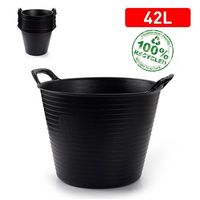 CAPAZO 12U Cubo de Plástico Negro Ecológico de Estilo Simple, Capacidad 42L, España, En Stock