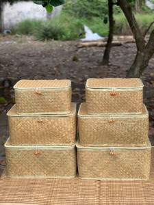 Cesta de Almacenamiento Rectangular Moderna Tejida a Mano con Hilo de Papel Ecológico de Vietchoice, Organizador Floral Trenzado al por Mayor - Product Image 3