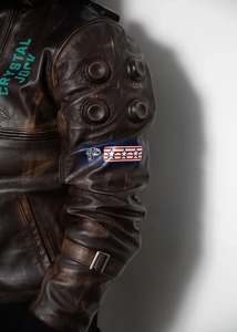 Chaqueta de Cuero Genuino Estilo Samurái Cyberpunk para Hombre, Chaqueta de Motero Futurista - Product Image 5