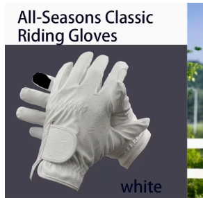Gants d'équitation blancs unis pour hommes, coupe classique, accessoires équestres, vêtements d'équitation professionnels, respirants - Product Image 3