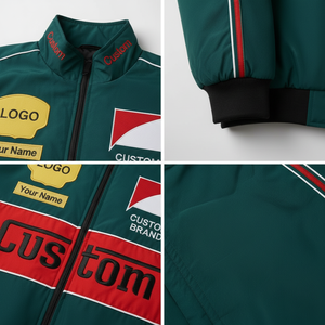 แจ็คเก็ตไซส์ใหญ่ ปรับแต่งลายปักได้ รับผลิตตามแบบ (OEM) แจ็คเก็ตบอมเบอร์ลำลองสำหรับผู้ชาย ใส่ในฤดูหนาว ขี่มอเตอร์ไซค์ สไตล์สตรีทแวร์ - Product Image 5