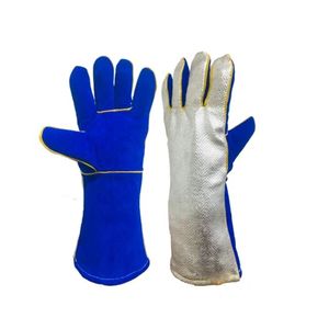 Gants de sécurité en cuir résistant à la chaleur avec paume en Para Aramid, dos aluminisé et doublure en laine, coutures en Aramid pour travaux industriels - Product Image 1