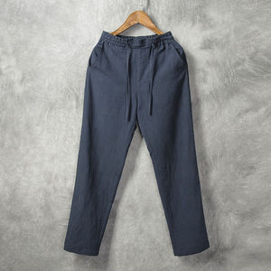 Men's Comfortable Casual <b>Trouser</b> 100% Cotton Breathable Quick Dry Drawstring Mid Waist Lightweight <b>Summer</b> OEM ODM Customizable - Product Image 4