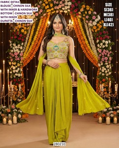 ผ้าคลุมไหล่แบบดั้งเดิม Aabha Pastel Grace Bhandhani สำหรับงานปาร์ตี้และงานแต่งงาน ความยาวคลุมถึงพื้น - Product Image 2