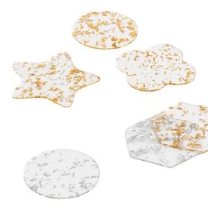 Posavasos Irregulares Transparentes con Forma de Nube, de Acrílico con Lámina Dorada, Decorativos para Tazas de Café, Platos, Tazas y Bebidas - Product Image 1