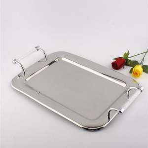 High Quality Metal And <b>Mirror</b> Tray For Serving Drinks And Snacks With Smooth Surface For Kitchen And Party Events - Product Image 5