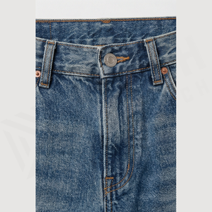 Jean en denim délavé coupe droite pour homme, taille haute, coupe régulière, en coton, style décontracté, pantalon de printemps - Product Image 4