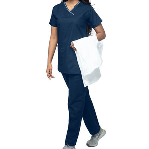 Hot Sale New Arrival Nursing Suit Multi Zipper Pockets Short Sleeve Stretchable Heavyweight Custom Men's <b>Scrub</b> Suits Worsted - Product Image 2