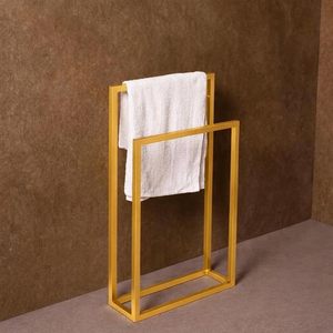 Porte-serviettes en métal noir robuste en acier inoxydable pour serviettes de bain, accessoires de salle de bain disponibles au prix le plus bas - Product Image 5
