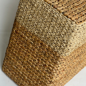 AURORA Handmade Water Hyacinth <b>Cube</b> Ottoman Modern Rustic Design Soft Home Furniture Stool Living Room Decor Apartment School - Product Image 3