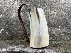 Mug en corne de buffle naturelle de qualité supérieure, écologique, poli, avec gravure viking, pour la bière, personnalisable pour les entreprises - Product Image 2