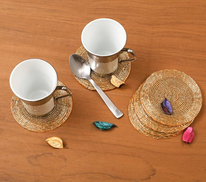 Sous-verres perlés en gros, accessoires de table personnalisés, sous-verres de Noël, sous-verres brodés perlés festifs, les plus vendus - Product Image 1