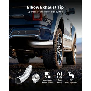 Terminale di Scarico Cromato con Attacco a Morsetto, Ingresso 4 Pollici, Uscita 6 Pollici, Lunghezza Totale 23 Pollici, per Camion e Berline con Tubi di Scarico da 6 Pollici - Product Image 2