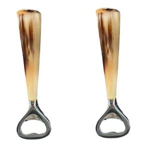 Ouvre-bouteille en acier inoxydable avec poignée en corne de buffle, outil de bar classique pour ouvrir les bières et les vins, ouvre-bouteille en corne - Product Image 6