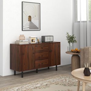 Credenza Rustica Marrone Retrò, Mobile Buffet da Cucina, Tavolo Bar Caffè Fatto a Mano per Villa, Agriturismo o Magazzino - Product Image 2