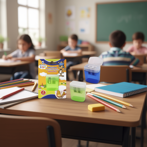 Temperino manuale Bismark Kd a doppio foro in plastica per bambini, articoli scolastici - Product Image 3