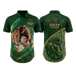 Chemise de travail respirante et légère à manches longues, sublimée, pour la tonte des moutons, idéale pour l'agriculture et les activités de plein air - Product Image 1