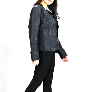 Chaqueta de Piel de Oveja para Mujer - Diseño Acolchado Transpirable y Ecológico con Bordado |   Chaqueta de Cuero Moderna con Textura de Lujo - Product Image 1