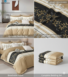 Ensemble de draps de lit modernes tissés de qualité hôtelière pour lit double, toutes saisons, avec drap plat, drap-housse et 2 taies d'oreiller - Product Image 2