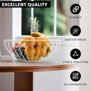 Cesta de Almacenamiento Metálica de Gran Capacidad, Organizador de Alambre Resistente para Cocina, Uso Regular - Product Image 4