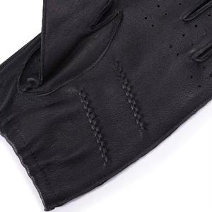 Gants d'extérieur de luxe faits main en cuir respirant et écologique, compatibles écran tactile, avec détection par aiguille, longueur poignet, pour garder les mains au chaud - Product Image 4