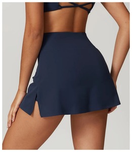 Women's High Waist Solid Color Sporty Tennis <b>Skirt</b> With Pocket A-Line <b>Mini</b> Design Breathable Spandex Polyester Fabric - Product Image 4