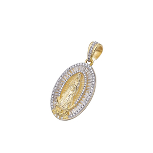 Gold Plated Pendant 9S925 <b>Silver</b> Jesus Diamond Pendant Round Brilliant Cut Diamonds Religious Men's IGI Certified Fine Jewelry - Product Image 3