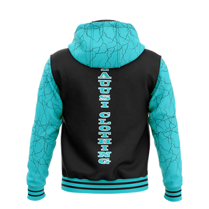 Sweat à capuche raglan personnalisé pour homme, noir et turquoise, imprimé par sublimation, style streetwear, pull sportif pour la gym, vente en gros - Product Image 2