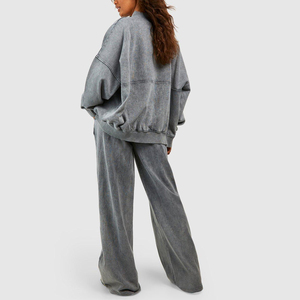 Conjunto Deportivo Vintage para Mujer con Lavado Ácido, 100% Algodón, Sudadera con Capucha, Superventas, Ropa Urbana de Invierno, Venta al Por Mayor con MOQ Bajo - Product Image 2