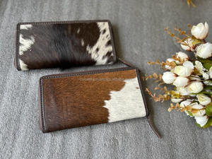 Nuevo elegante estilo occidental pelo en Hide Tooled Fur Leather Clutch mujeres diseñado monedero Venta caliente Tooled Leather Zipper Wallet - Product Image 5